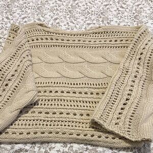 Cozy Tan Cable Knit Sweater